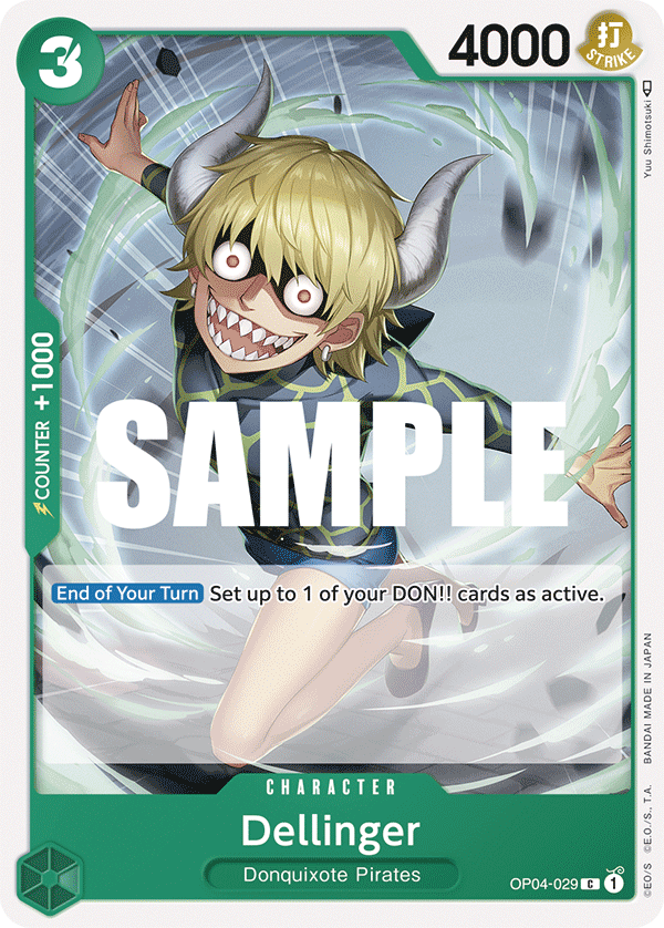 Playset (4) 4x Dellinger OP04-029 - Common OP-04 Kingdoms Of Intrigue
