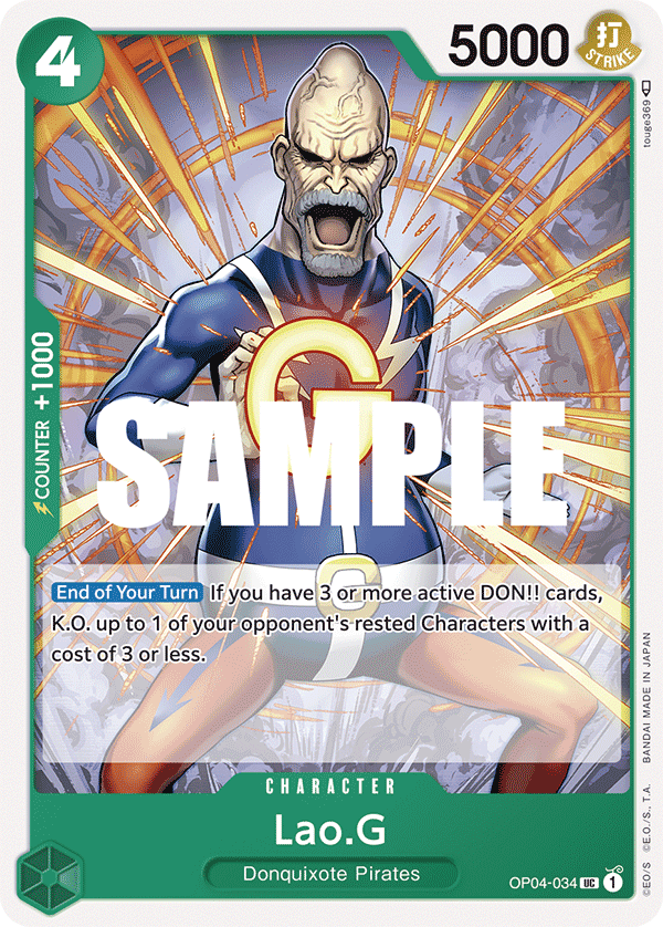 Playset (4) 4x Lao.g OP04-034 - Uncommon OP-04 Kingdoms Of Intrigue