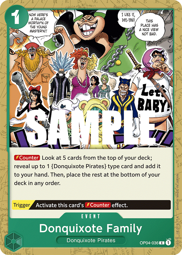 Playset (4) 4x Donquixote Family OP04-036 - Common OP-04 Kingdoms Of Intrigue