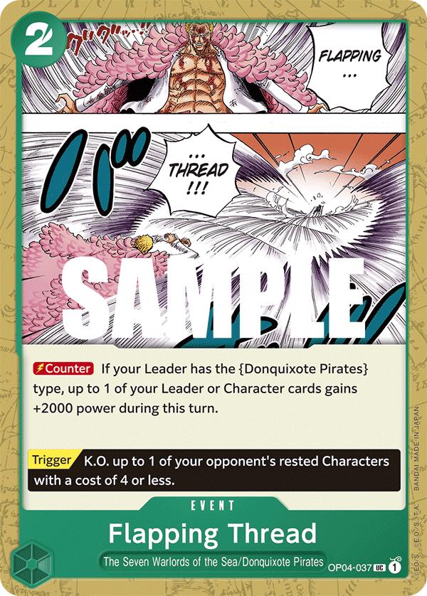 Playset (4) 4x Flapping Thread OP04-037 - Uncommon OP-04 Kingdoms Of Intrigue