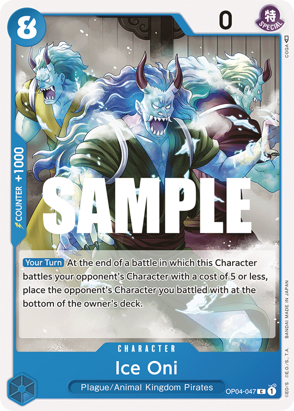 Playset (4) 4x Ice Oni OP04-047 - Common OP-04 Kingdoms Of Intrigue