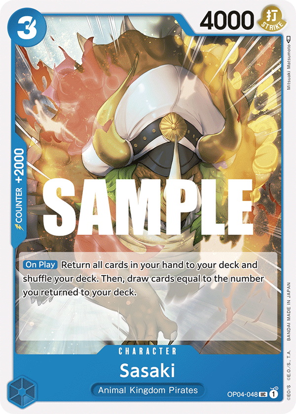 Playset (4) 4x Sasaki OP04-048 - Uncommon OP-04 Kingdoms Of Intrigue