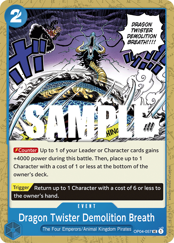 Playset (4) 4x Dragon Twister Demolition Breath OP04-057 - Uncommon OP-04 Kingdoms Of Intrigue