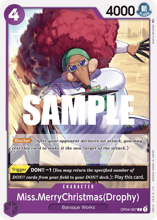 Playset (4) 4x Miss.merrychristmasdrophy OP04-067 - Common OP-04 Kingdoms Of Intrigue