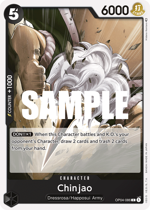 Playset (4) 4x Chinjao OP04-086 - Common OP-04 Kingdoms Of Intrigue