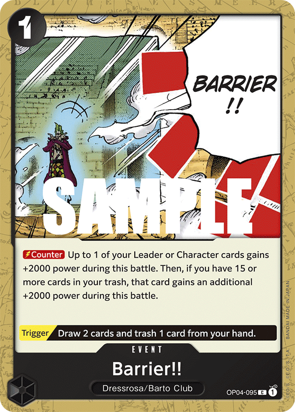 Playset (4) 4x Barrier OP04-095 - Common OP-04 Kingdoms Of Intrigue
