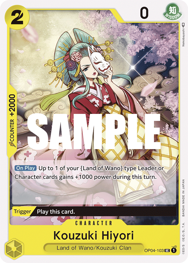 Playset (4) 4x Kouzuki Hiyori OP04-103 - Uncommon OP-04 Kingdoms Of Intrigue
