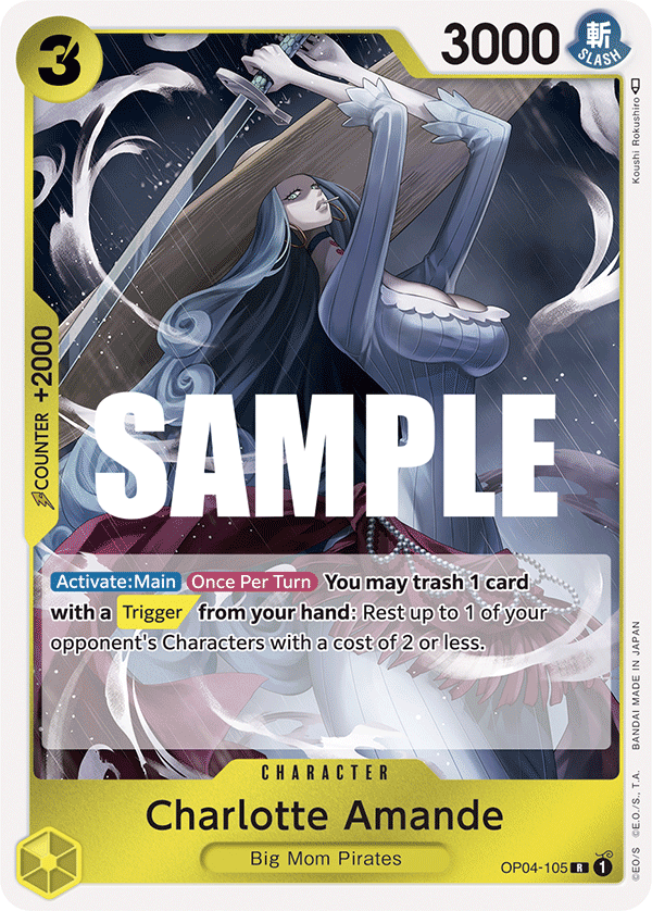 Playset (4) 4x Charlotte Amande OP04-105 - Rare OP-04 Kingdoms Of Intrigue