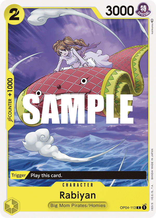 Playset (4) 4x Rabiyan OP04-113 - Common OP-04 Kingdoms Of Intrigue