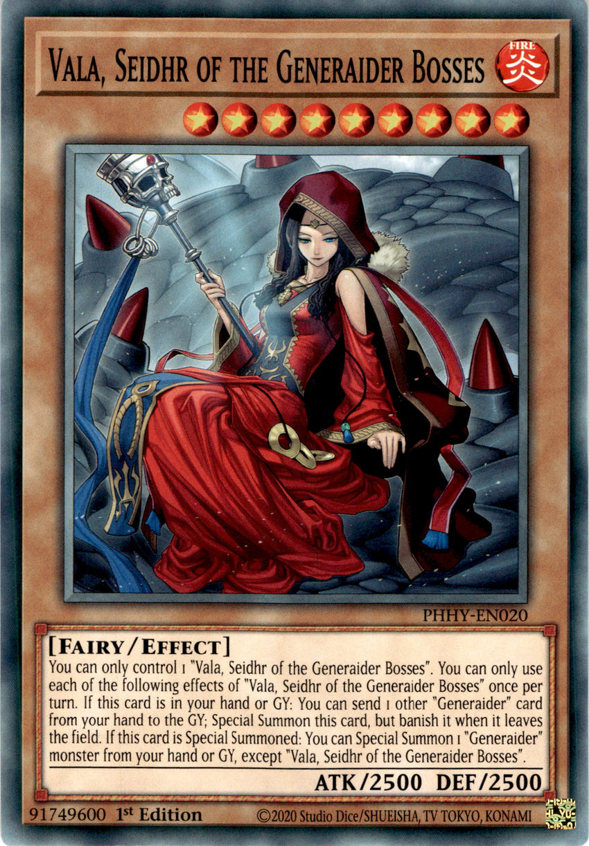 Vala, Seidhr of the Generaider Bosses - PHHY-EN020 - Common 1st Edition