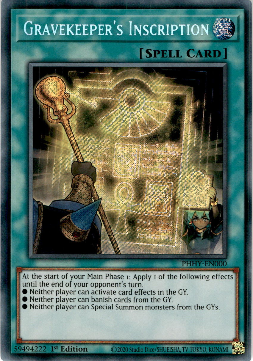 Gravekeepers Inscription - Phhy-en000 - Secret Rare 1st Edition