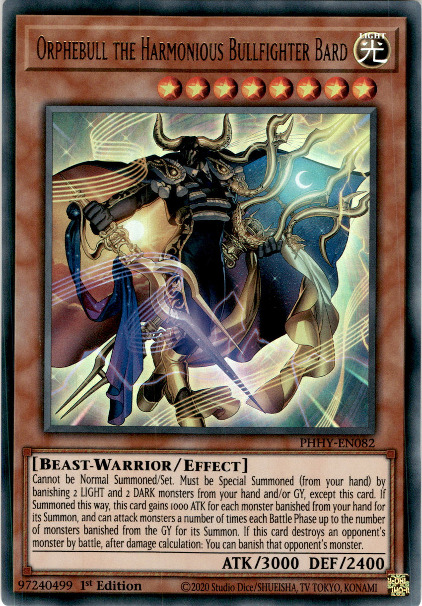 Orphebull the Harmonious Bullfighter Bard - PHHY-EN082 - Ultra Rare 1st Edition