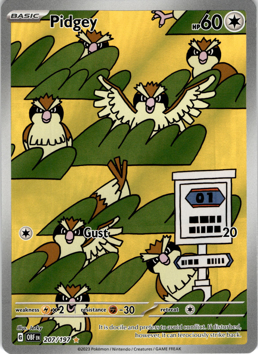 Pidgey - 207/197 - Illustration Rare Obsidian Flames