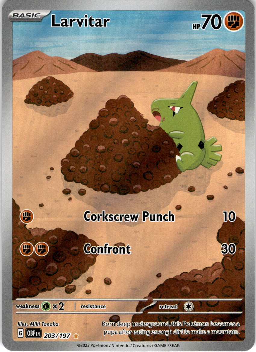 Larvitar - 203/197 - Illustration Rare Obsidian Flames
