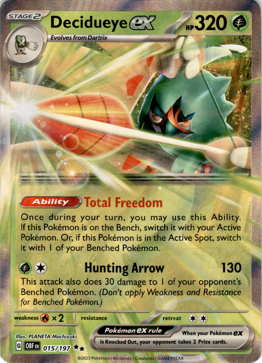 Decidueye ex - 015/197 - Ultra Rare Obsidian Flames