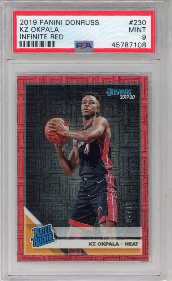 2019-20 Donruss Kz Okpala Infinite Red Rookie 82/99 PSA 9