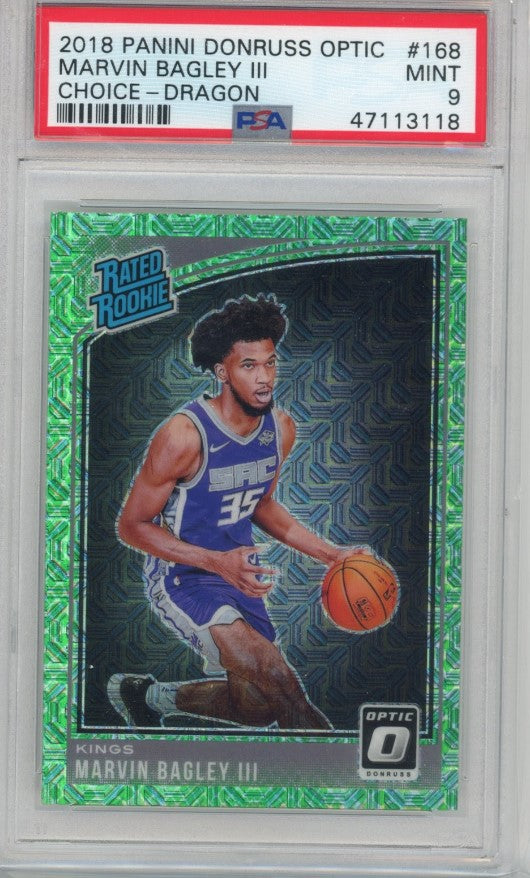 2018-19 Donruss Optic Marvin Bagley Iii Choice Dragon Rookie No 168 PSA 9 118