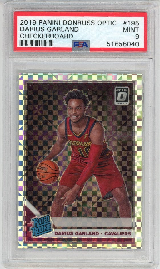 2019-20 Donruss Optic Darius Garland Checkerboard Rookie No 195 PSA 9 040