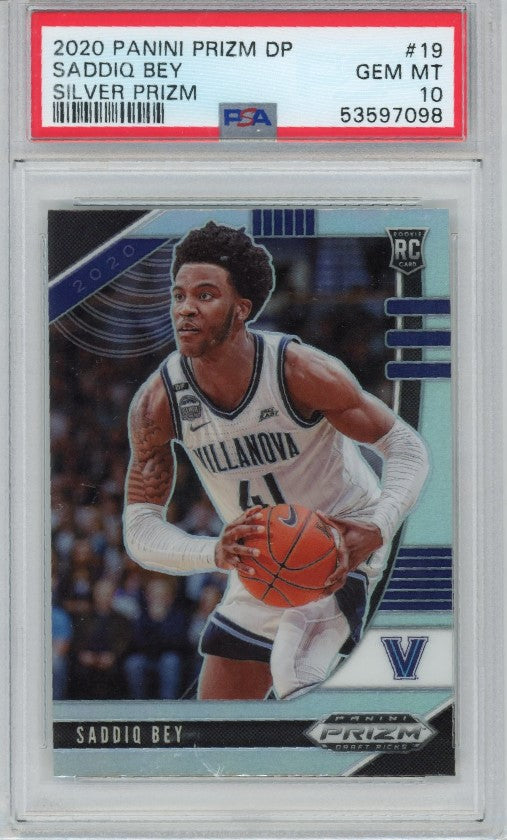 2020-21 Prizm Draft Picks Saddiq Bey Silver Prizm Rookie No 19 Psa 10 098