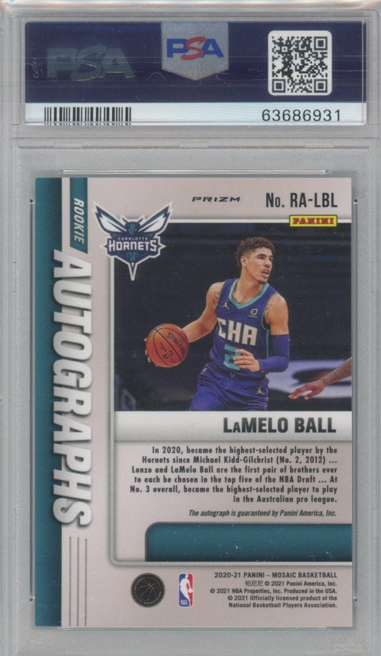 2020-21 Mosaic Lamelo Ball Fusion Rookie Autographs PSA 9 931