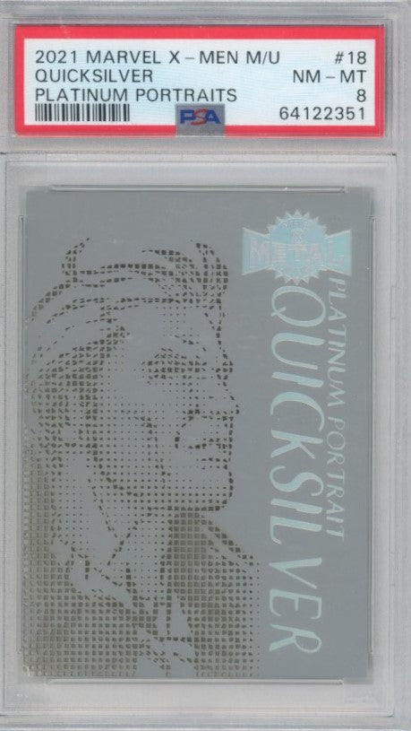 2020-21 X-men Metal Universe Quicksilver Platinum Portraits Ssp No 18 Psa 8 351