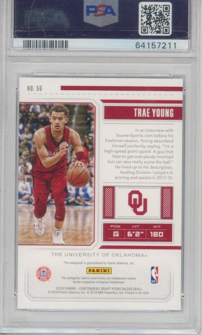 2018-19 Contenders Draft Picks Trae Young Draft Ticket Auto 65/99 Psa 9
