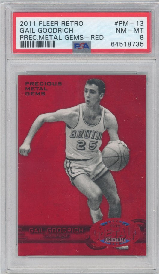 2011 Fleer Retro Gail Goodrich Precious Metal Gems Red 119/150 PSA 8