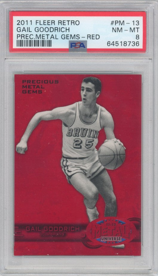 2011 Fleer Retro Gail Goodrich Precious Metal Gems Red 71/150 Psa 8
