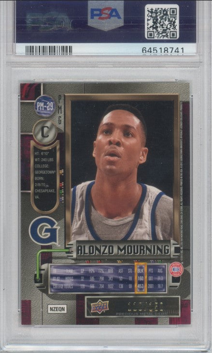 2011 Fleer Retro Alonzo Mourning Precious Metal Gems Red 110/150 PSA 9