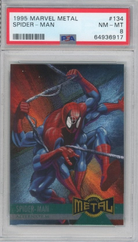 1995 Marvel Metal Spider-man Alternate M Base No 134 Psa 8 917