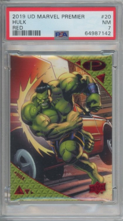 2019 Marvel Premier Hulk Red 13/30 PSA 7