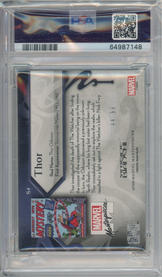 2018 Marvel Masterpieces Thor Base Silver 44/99 Psa 8