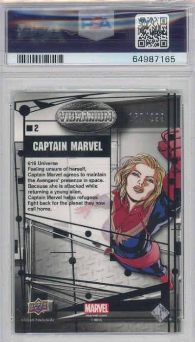 2015 Marvel Vibranium Captain Marvel Molten 157/299 PSA 10