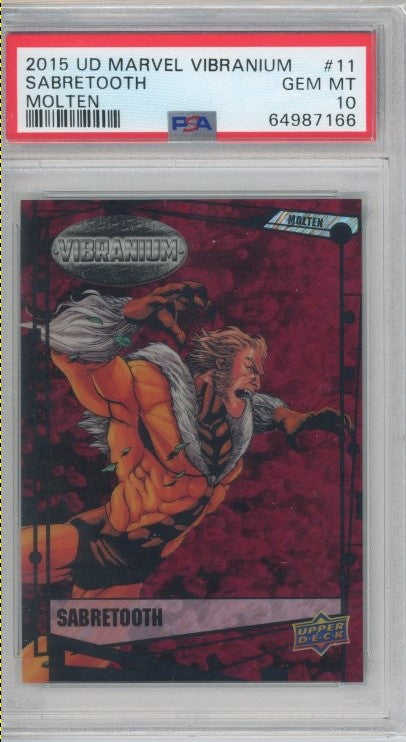 2015 Marvel Vibranium Sabretooth Molten 24/299 PSA 10