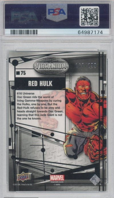 2015 Marvel Vibranium Red Hulk Molten 167/299 PSA 10