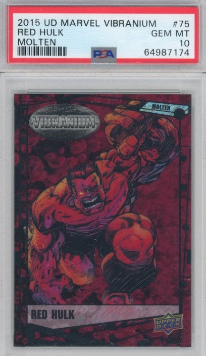 2015 Marvel Vibranium Red Hulk Molten 167/299 PSA 10