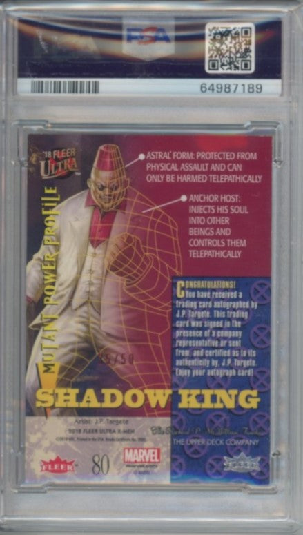 2018 Ultra X-men Shadow King Red Foil Artist Auto 35/50 Psa 8