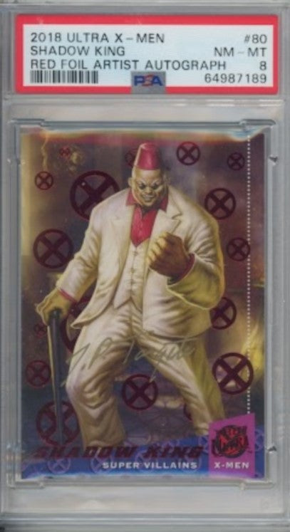 2018 Ultra X-men Shadow King Red Foil Artist Auto 35/50 Psa 8