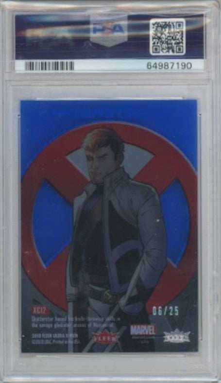 2018 Ultra X-men Shatterstar X-cuts Blue 6/25 PSA 9
