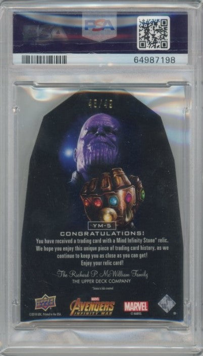 2018 Avengers Infinity War Shuri Mind Stone Relic 48/49 PSA 9