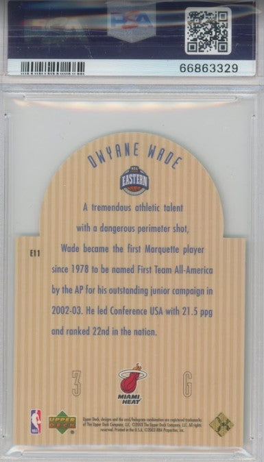 2003 Upper Deck Dwyane Wade Future All-star Die Cut No 11 PSA 9 329