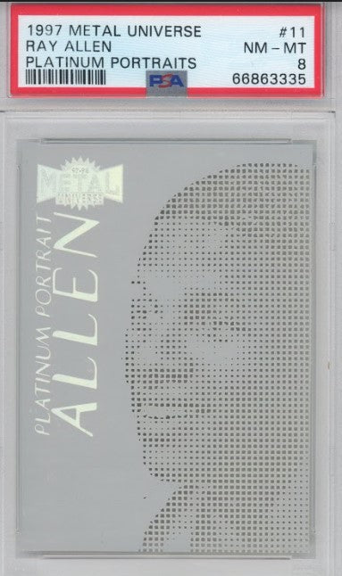 1997 Metal Universe Ray Allen Platinum Portraits No 11 PSA 8 335