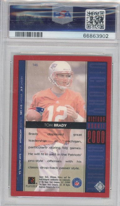2000 Ultimate Victory Tom Brady Rookie Red 127/2000 PSA 6