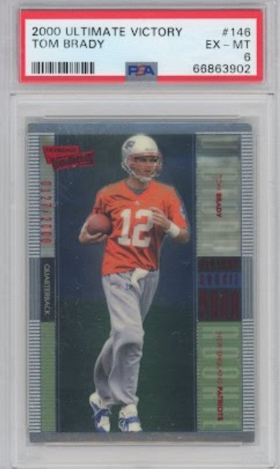 2000 Ultimate Victory Tom Brady Rookie Red 127/2000 PSA 6