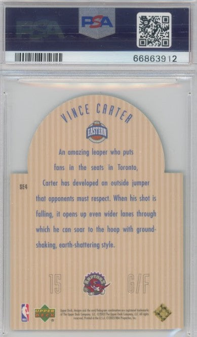 2003 Upper Deck Se Vince Carter Die Cut All-stars Black 12/25 PSA 8