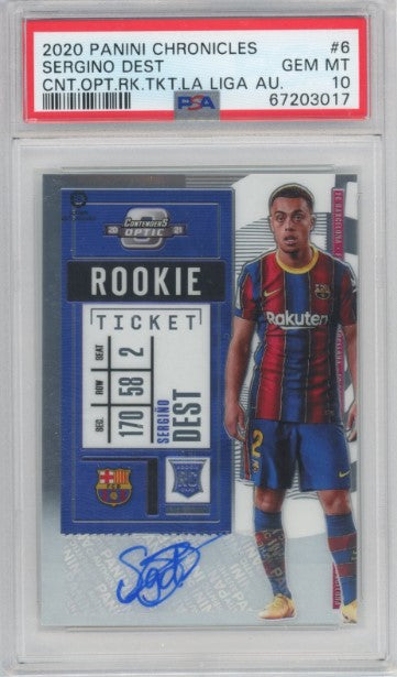 2020-21 Chronicles Laliga Sergino Dest Contenders Rookie Auto 324/380 PSA 10
