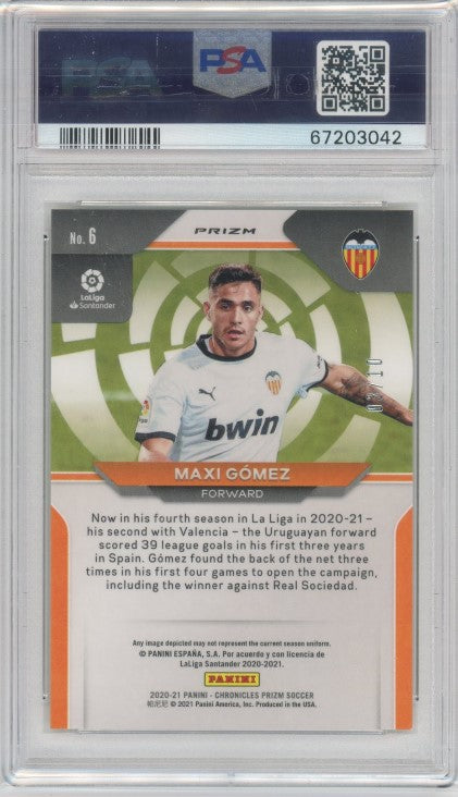 2020-21 Chronicles Laliga Maxi Gomez Prizm Gold 3/10 Psa 9
