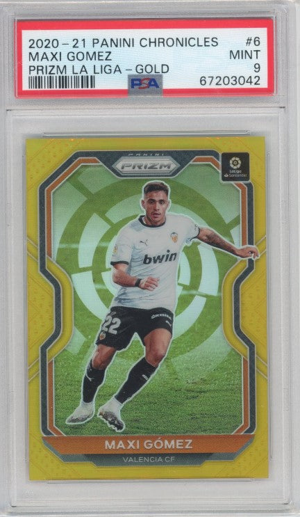 2020-21 Chronicles Laliga Maxi Gomez Prizm Gold 3/10 Psa 9