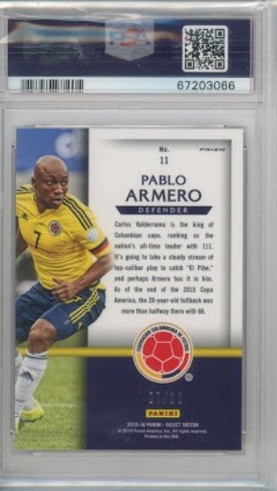 2015-16 Select Pablo Armero National Pride Gold Prizm 7/10 PSA 10