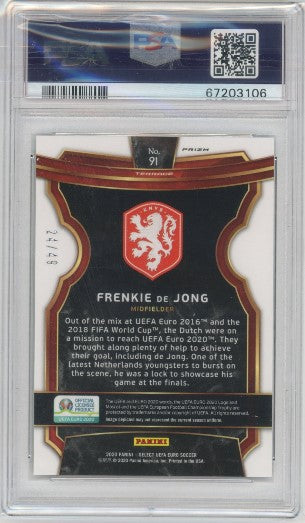 2020 Select Uefa Euro Frenkie De Jong Terrace Rookie Sp Camo Prizm 24/49 Psa 9